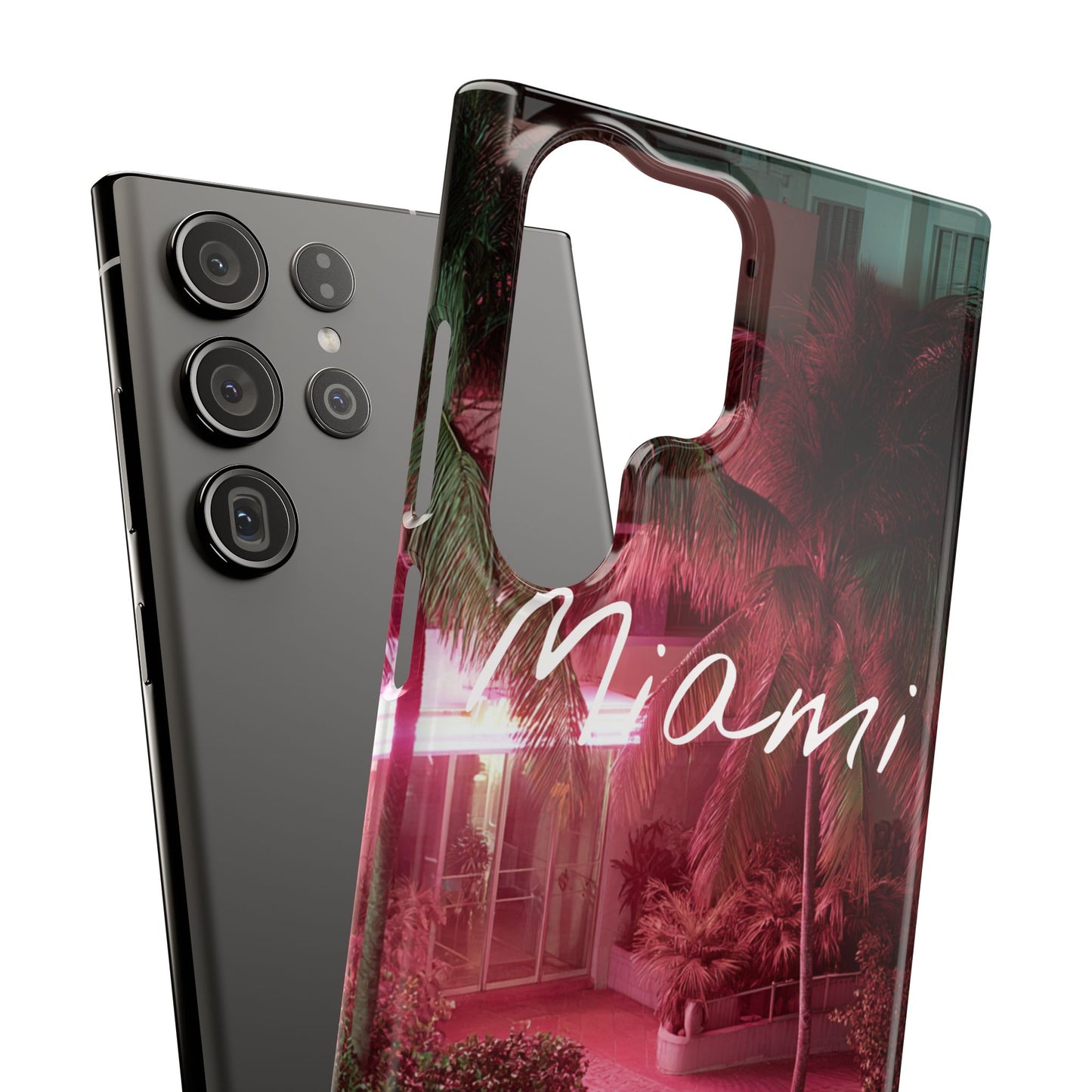Miami Vibes Snap Case, Tropical Phone Cover, Summer Accessory, Gift for Travel Lovers, Neon Aesthetic, Beach-themed Tech