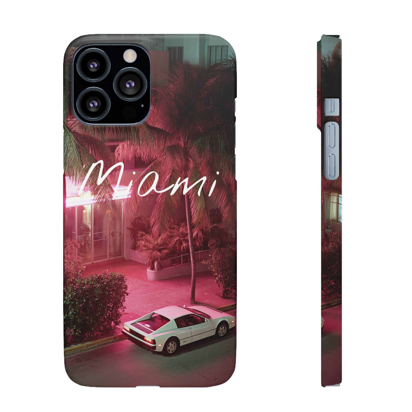 Miami Vibes Snap Case, Tropical Phone Cover, Summer Accessory, Gift for Travel Lovers, Neon Aesthetic, Beach-themed Tech