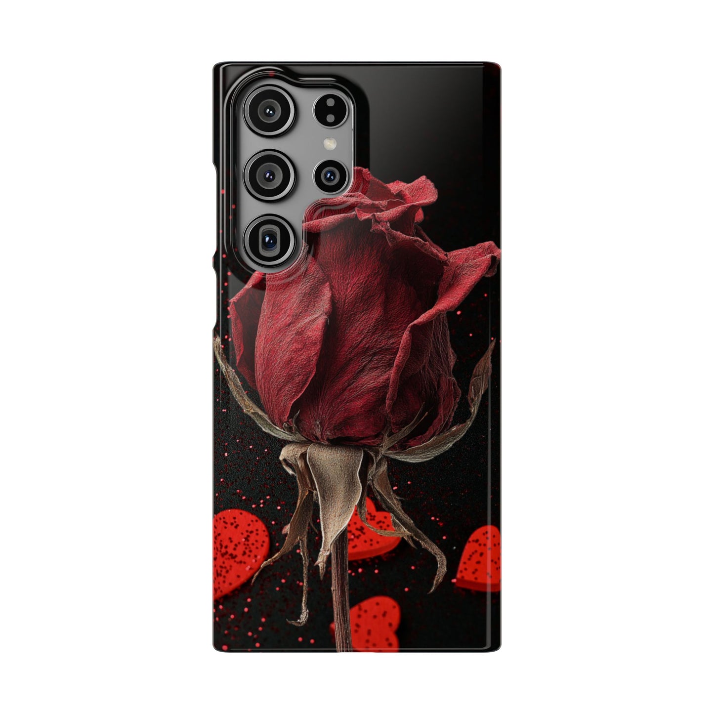 Romantic Rose Snap Case, Floral Phone Cover, Valentines Day Gift, Trendy Mobile Accessory, Heart Design Case, Elegant Phone Protector