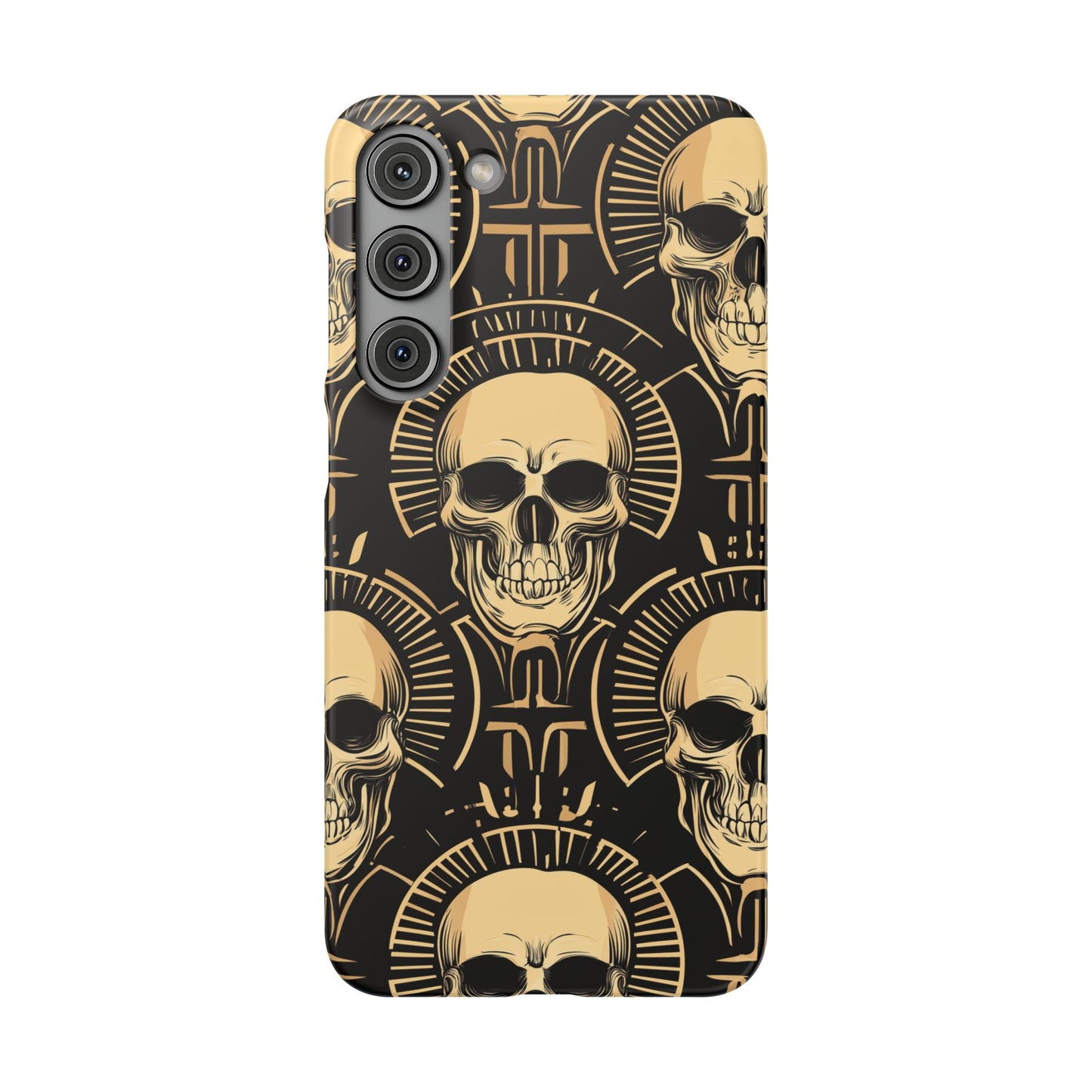 Skull Print Snap Case, Edgy Phone Cover for Goth Lovers, Protective Shell for Halloween, Unique Gift for Him or Her