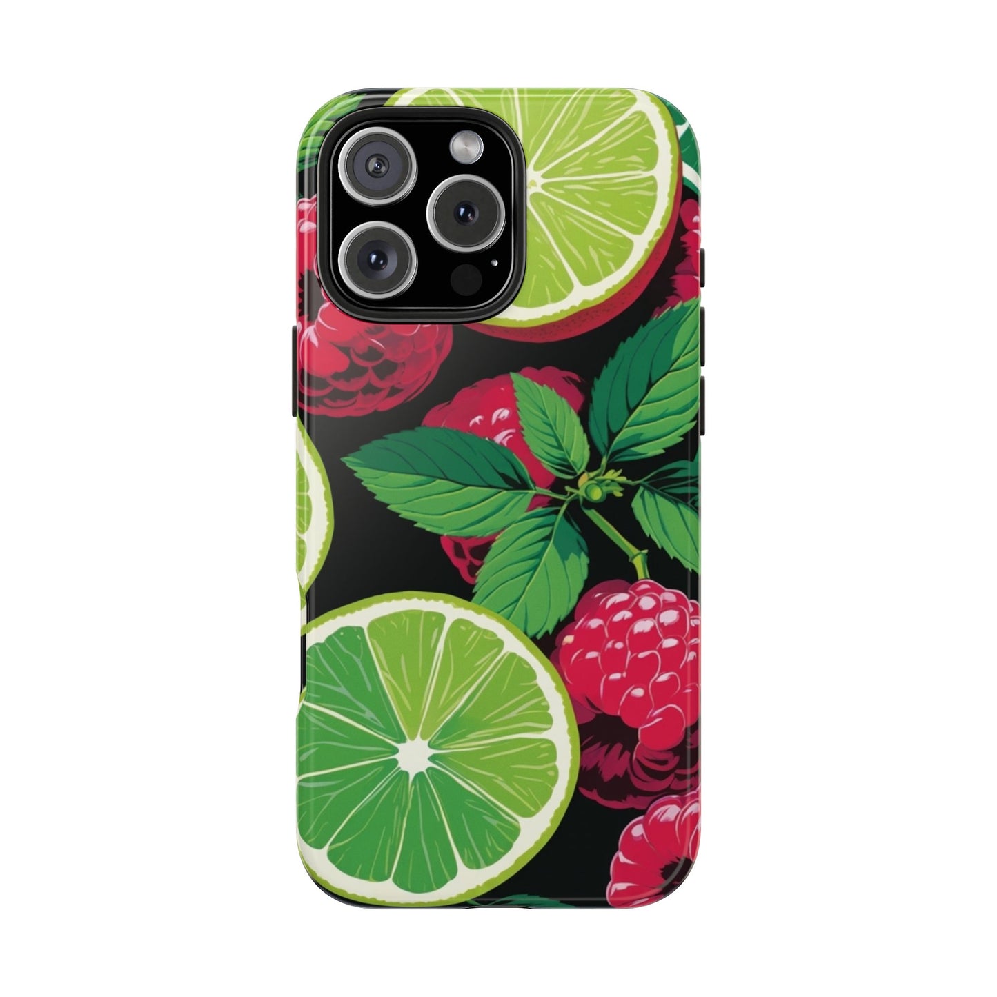 Raspberry Lime Spring iPhone 17 Tough Phone Case — Vibrant Floral Smartphone Protection