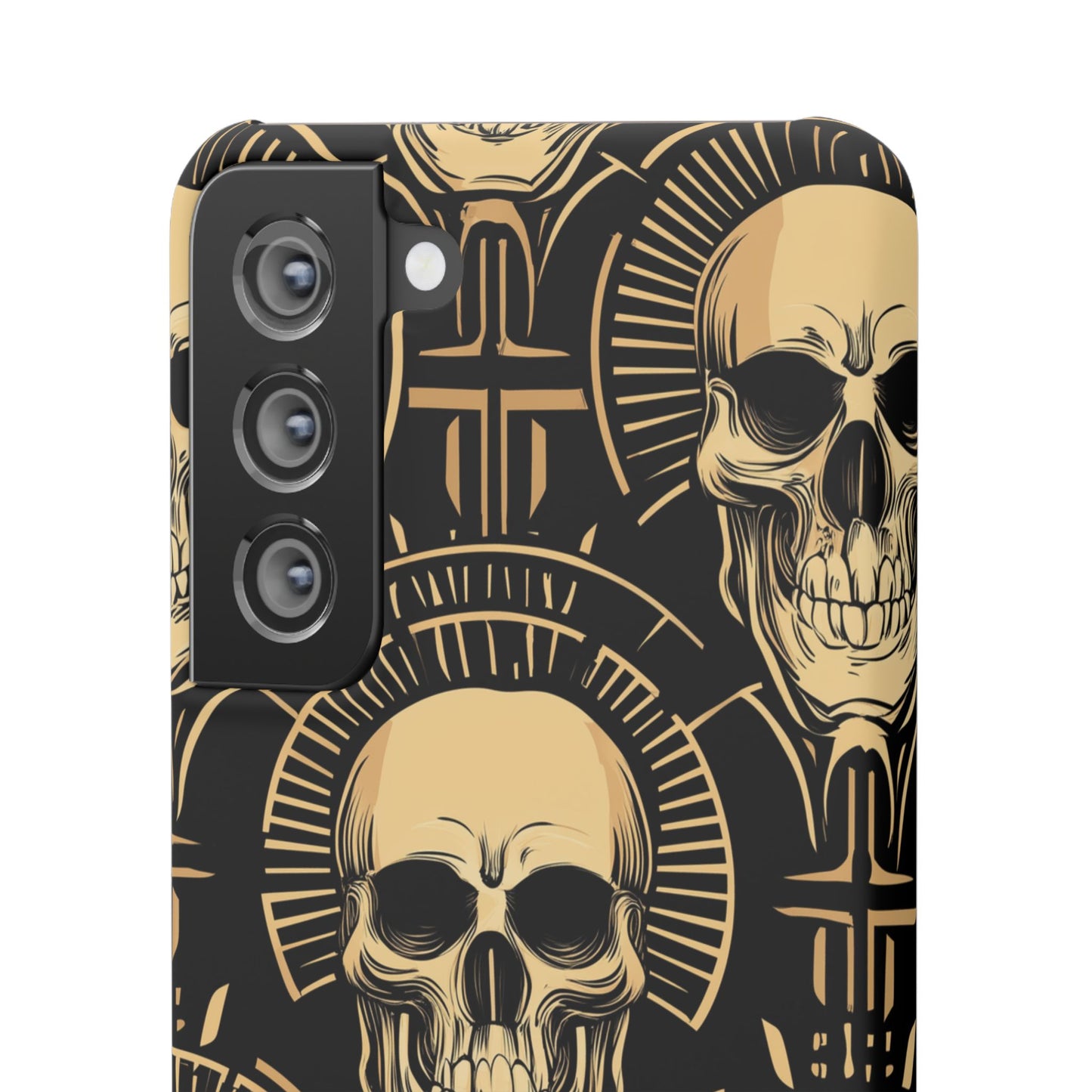 Skull Print Snap Case, Edgy Phone Cover for Goth Lovers, Protective Shell for Halloween, Unique Gift for Him or Her