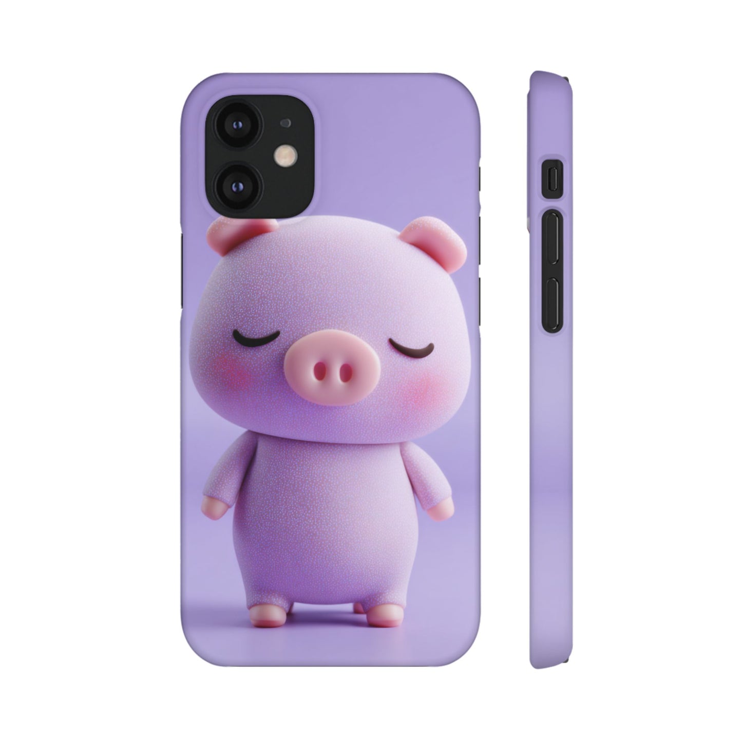 Cute Pig Snap Case for iPhone, Animal Lovers Phone Cover, Kawaii Aesthetic Accessory, Birthday Gift, Unique Phone Protection