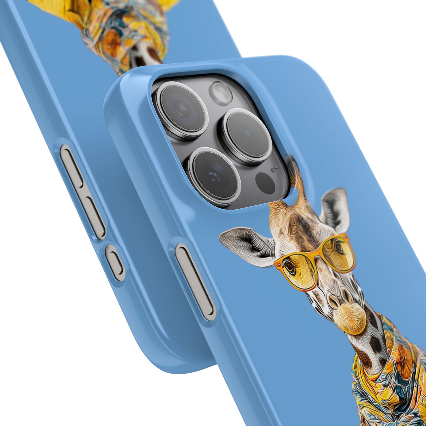 Giraffe Blue Snap Case Phone Cover for Animal Lover Iphone and Samsung models
