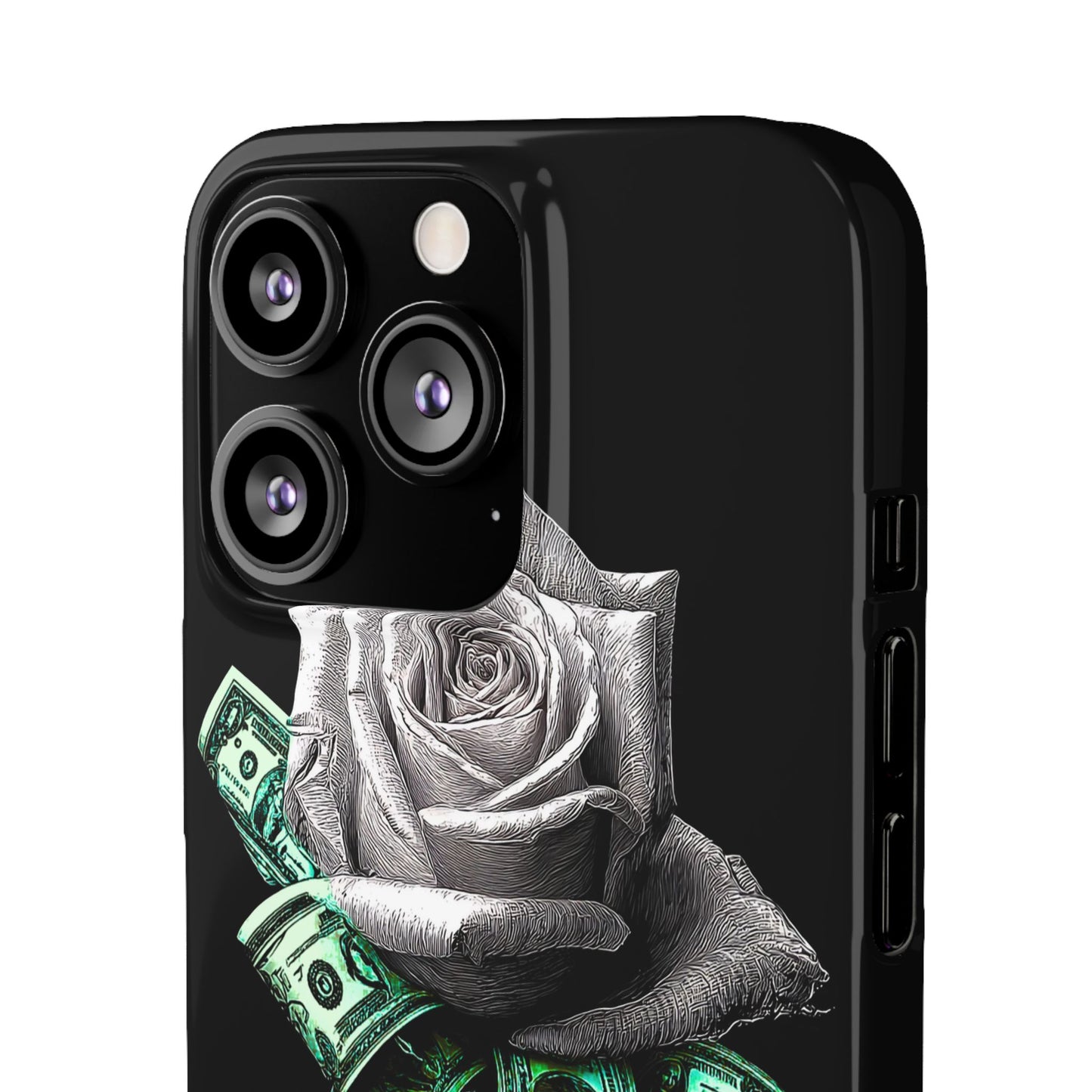 Stylish Rose & Money Snap Case - Floral Phone Protection, Trendy Gift for Him/Her, Birthday Present, Accessories for Teens