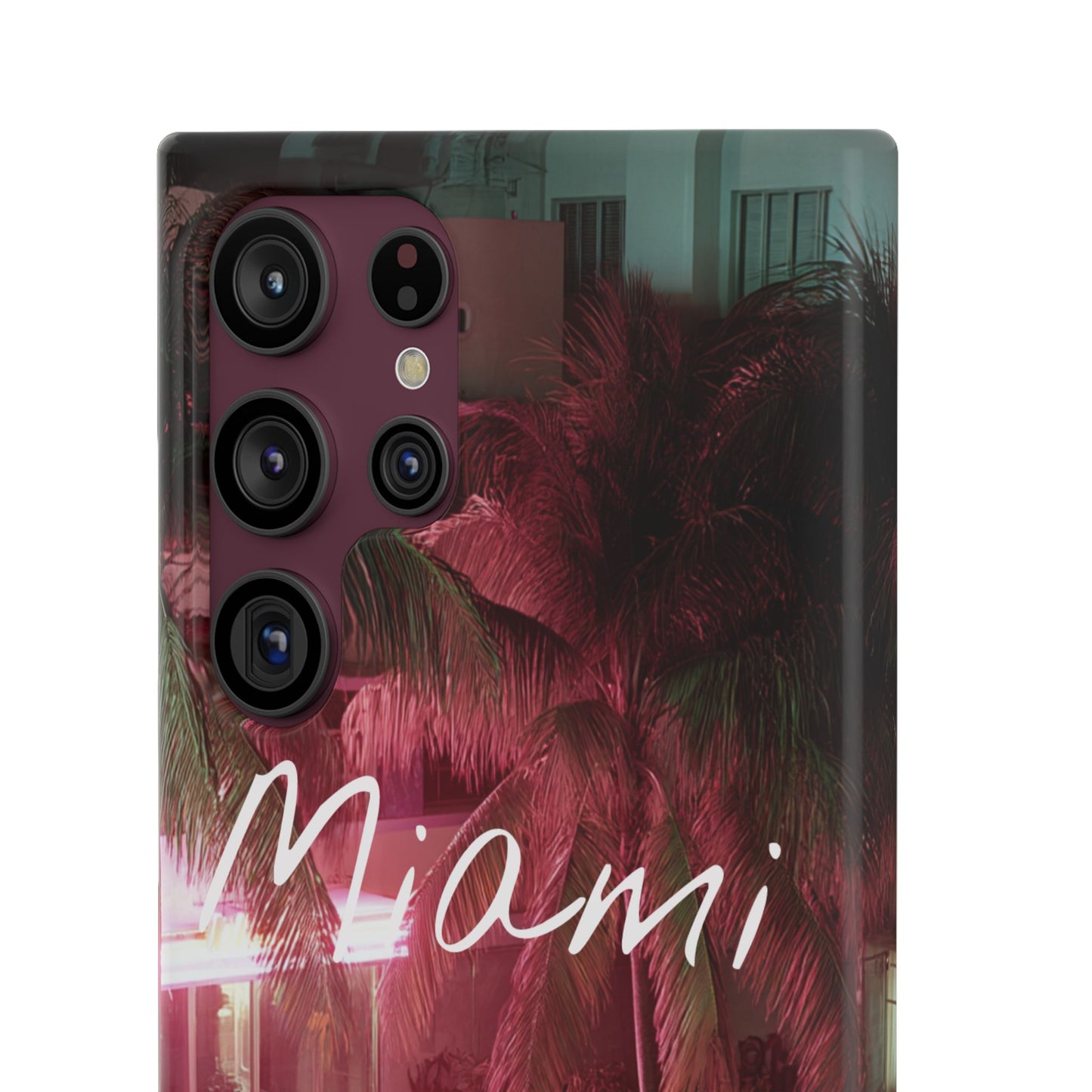 Miami Vibes Snap Case, Tropical Phone Cover, Summer Accessory, Gift for Travel Lovers, Neon Aesthetic, Beach-themed Tech