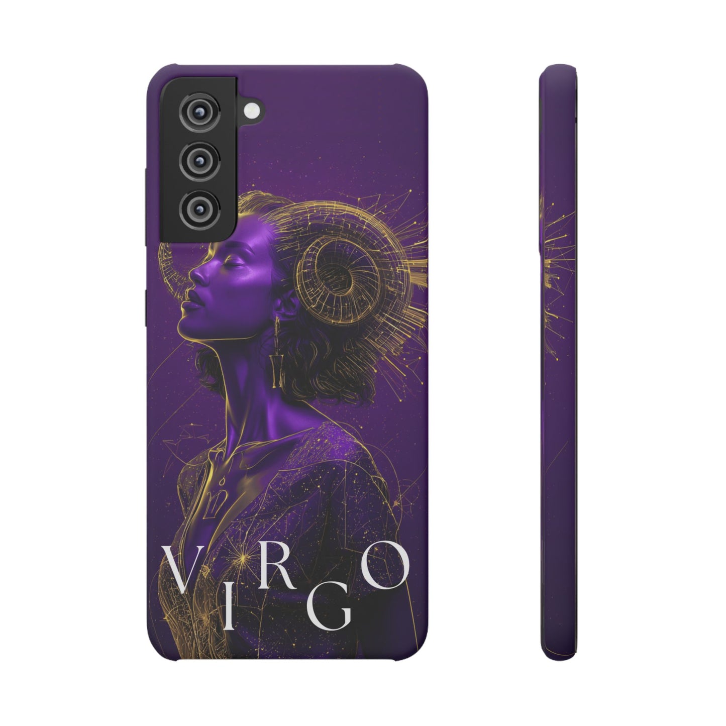 Purple & Gold Celestial Virgo Phone Case – Snap Cover for Samsung & iPhone