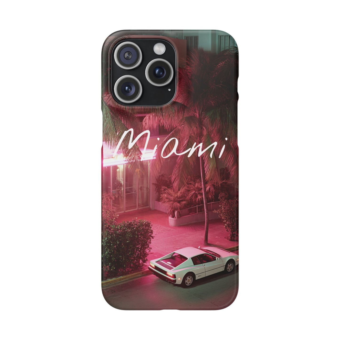 Miami Vibes Snap Case, Tropical Phone Cover, Summer Accessory, Gift for Travel Lovers, Neon Aesthetic, Beach-themed Tech