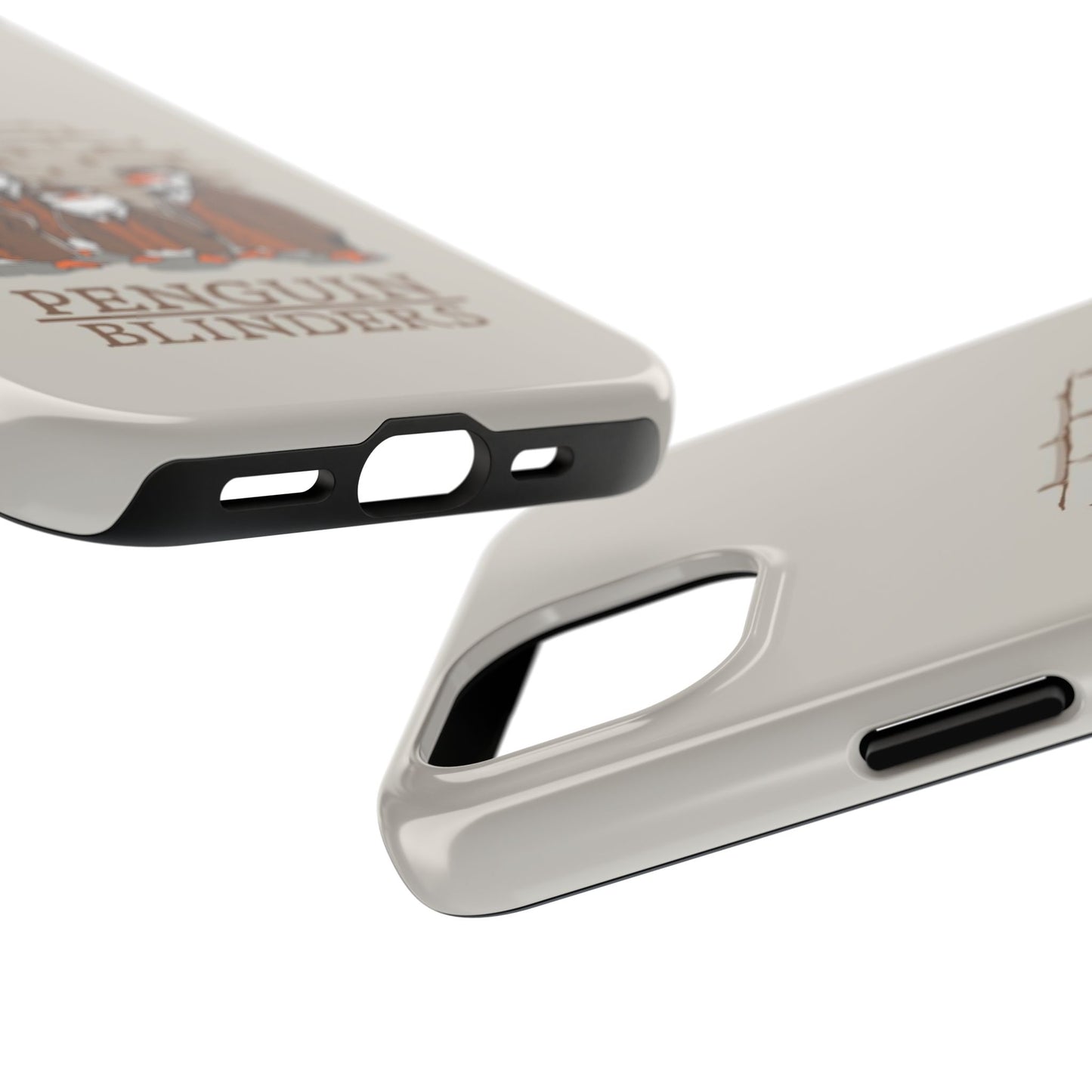 Penguin Blinders Vintage Grey Phone Case | iPhone 17 Tough Case