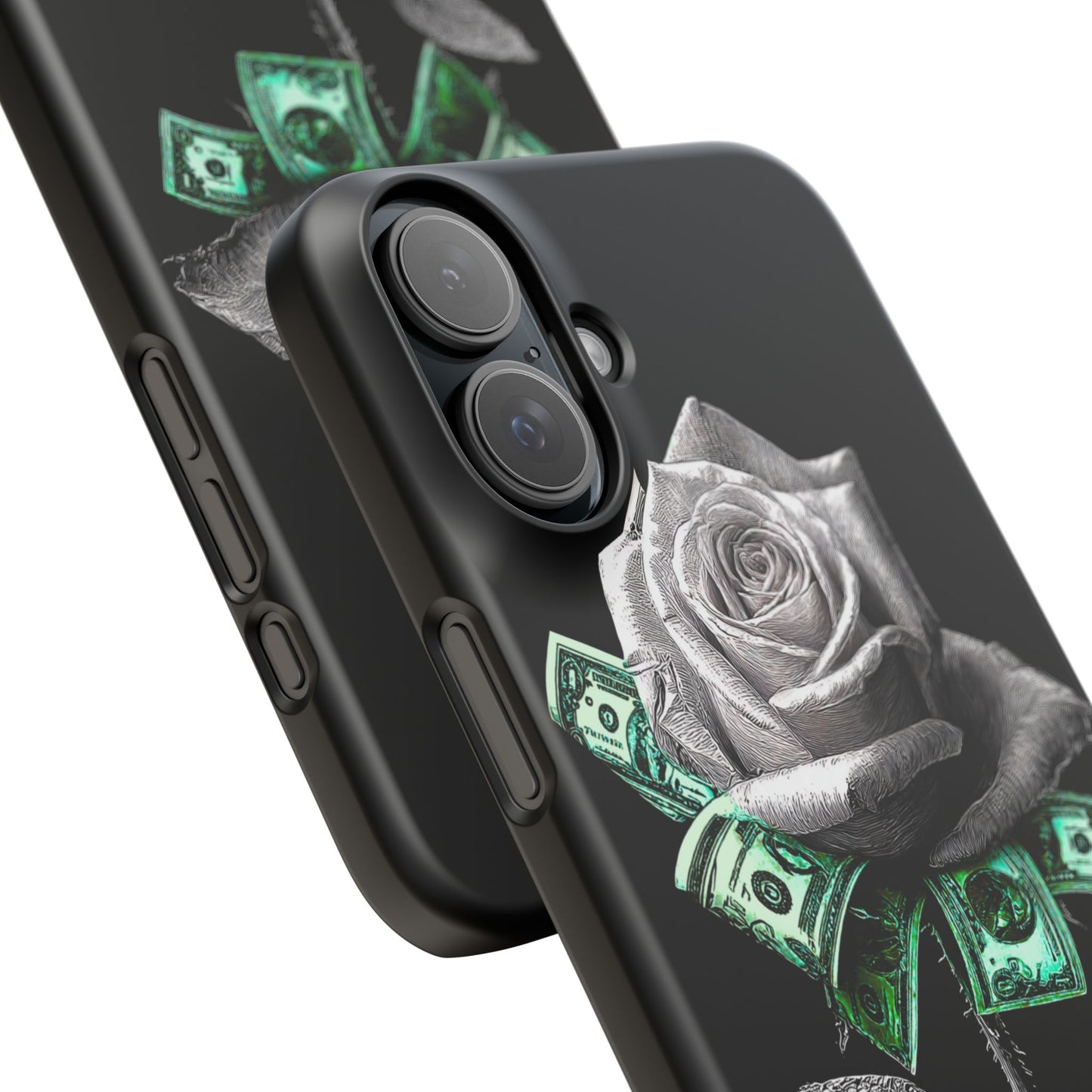 Stylish Rose & Money Snap Case - Floral Phone Protection, Trendy Gift for Him/Her, Birthday Present, Accessories for Teens