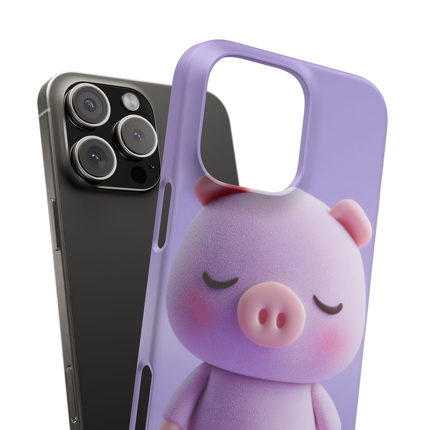Cute Pig Snap Case for iPhone, Animal Lovers Phone Cover, Kawaii Aesthetic Accessory, Birthday Gift, Unique Phone Protection