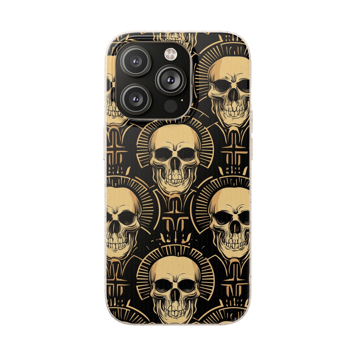 Skull Biodegradable Phone Case, Eco-Friendly iPhone Cover, Sustainable Gift, Cool Skull Design, Skull Art Accessories, Halloween Decor