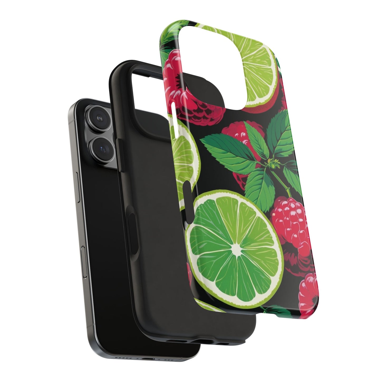 Raspberry Lime Spring iPhone 17 Tough Phone Case — Vibrant Floral Smartphone Protection