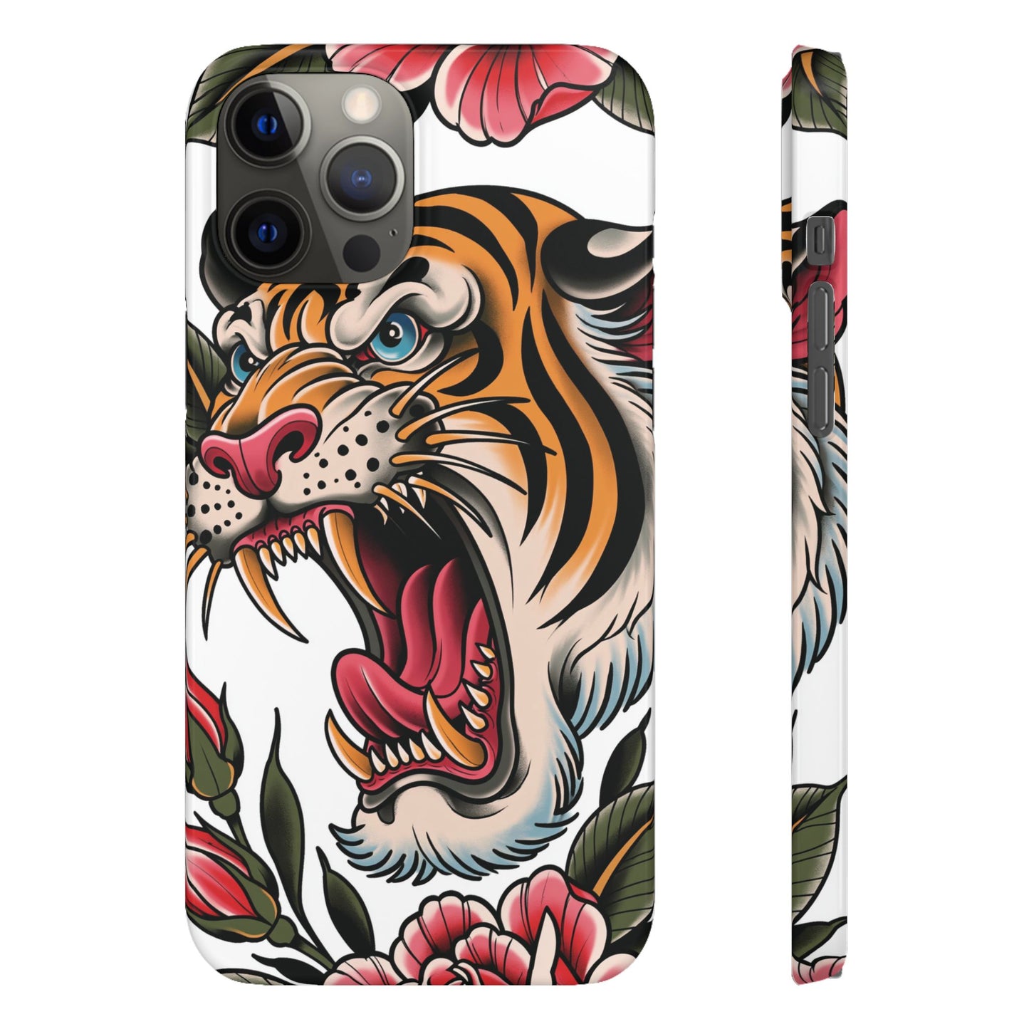 Tiger Floral Phone Case — Vintage Roaring Tiger Snap Case