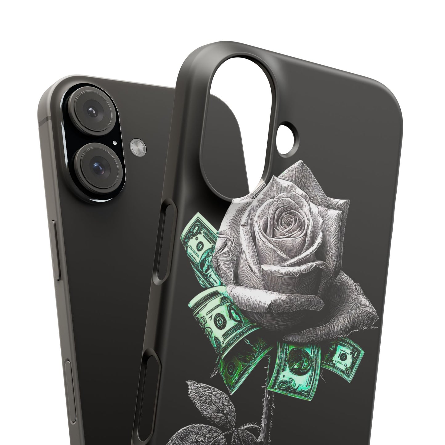 Stylish Rose & Money Snap Case - Floral Phone Protection, Trendy Gift for Him/Her, Birthday Present, Accessories for Teens