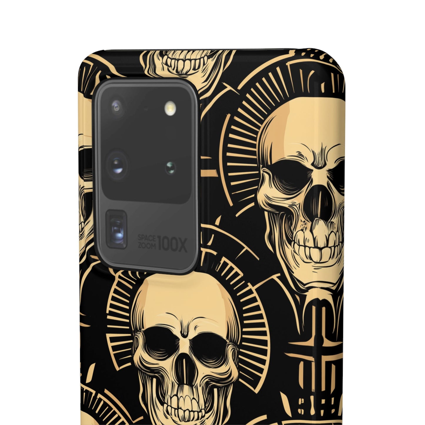 Skull Print Snap Case, Edgy Phone Cover for Goth Lovers, Protective Shell for Halloween, Unique Gift for Him or Her