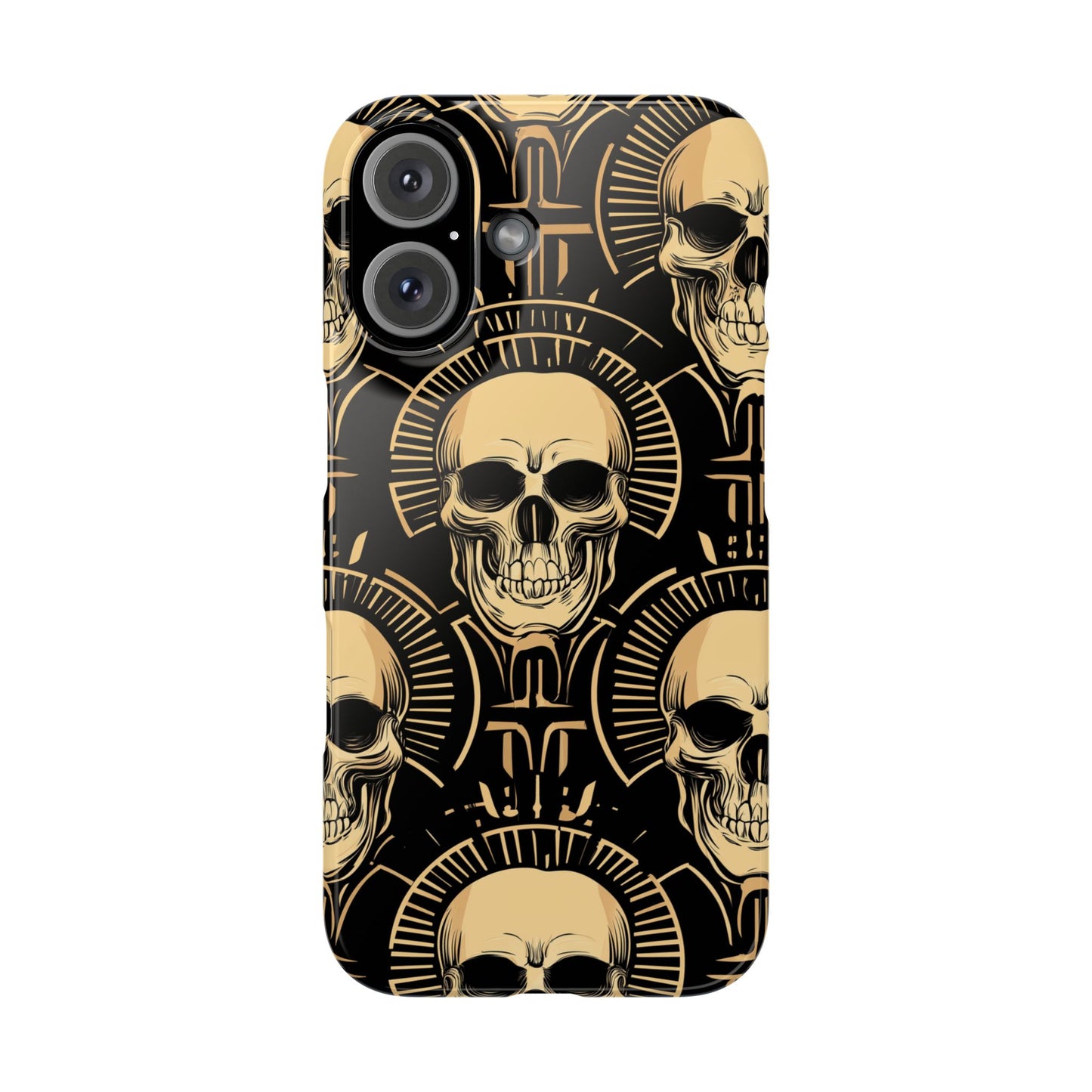 Skull Print Snap Case, Edgy Phone Cover for Goth Lovers, Protective Shell for Halloween, Unique Gift for Him or Her