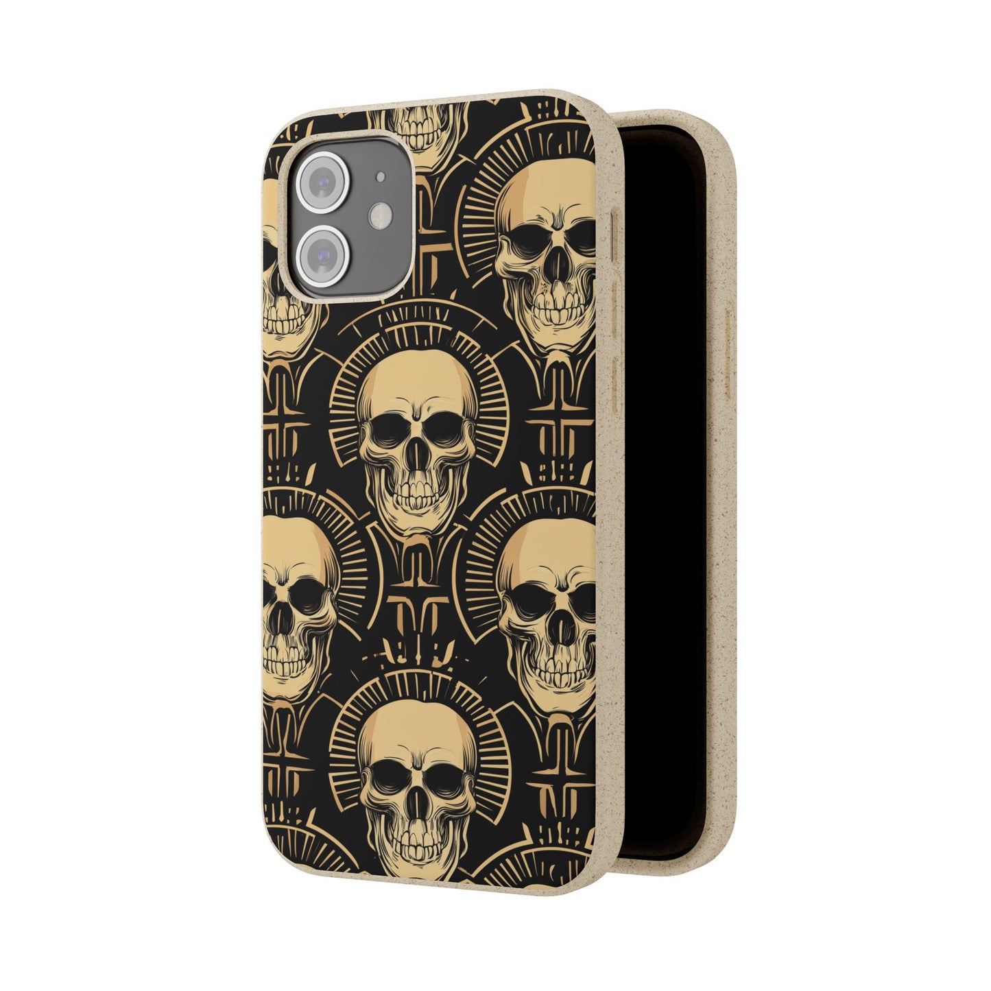 Skull Biodegradable Phone Case, Eco-Friendly iPhone Cover, Sustainable Gift, Cool Skull Design, Skull Art Accessories, Halloween Decor