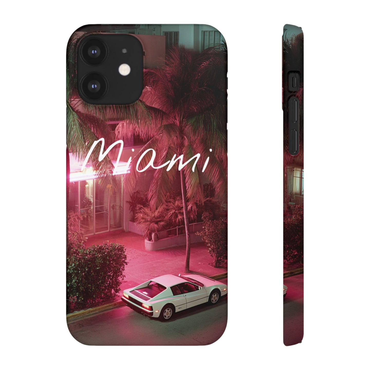 Miami Vibes Snap Case, Tropical Phone Cover, Summer Accessory, Gift for Travel Lovers, Neon Aesthetic, Beach-themed Tech