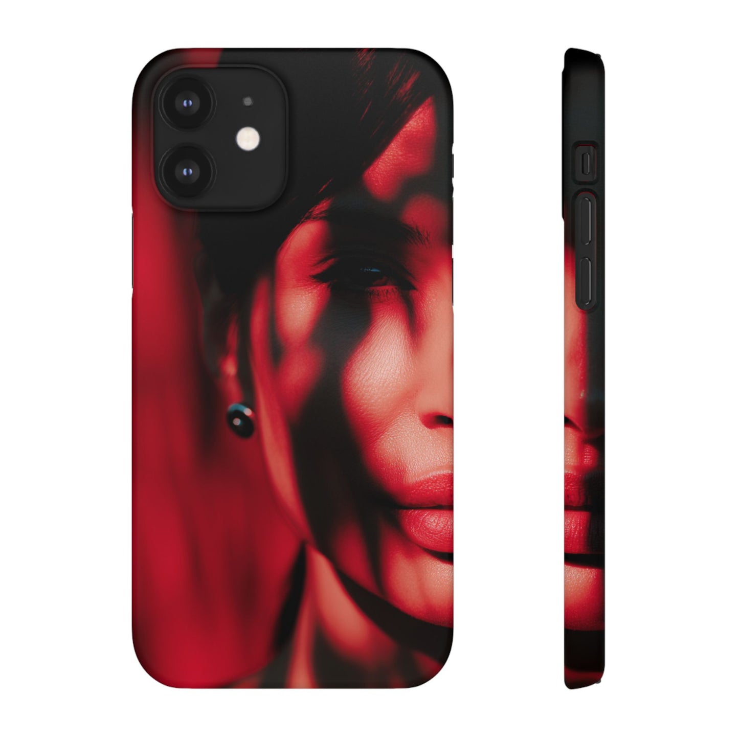 Stylish Snap Cases for Phone, Artistic Phone Cover, Unique Gifts, Red Aesthetic Case, Trendy Accessory, Vibrant Protection