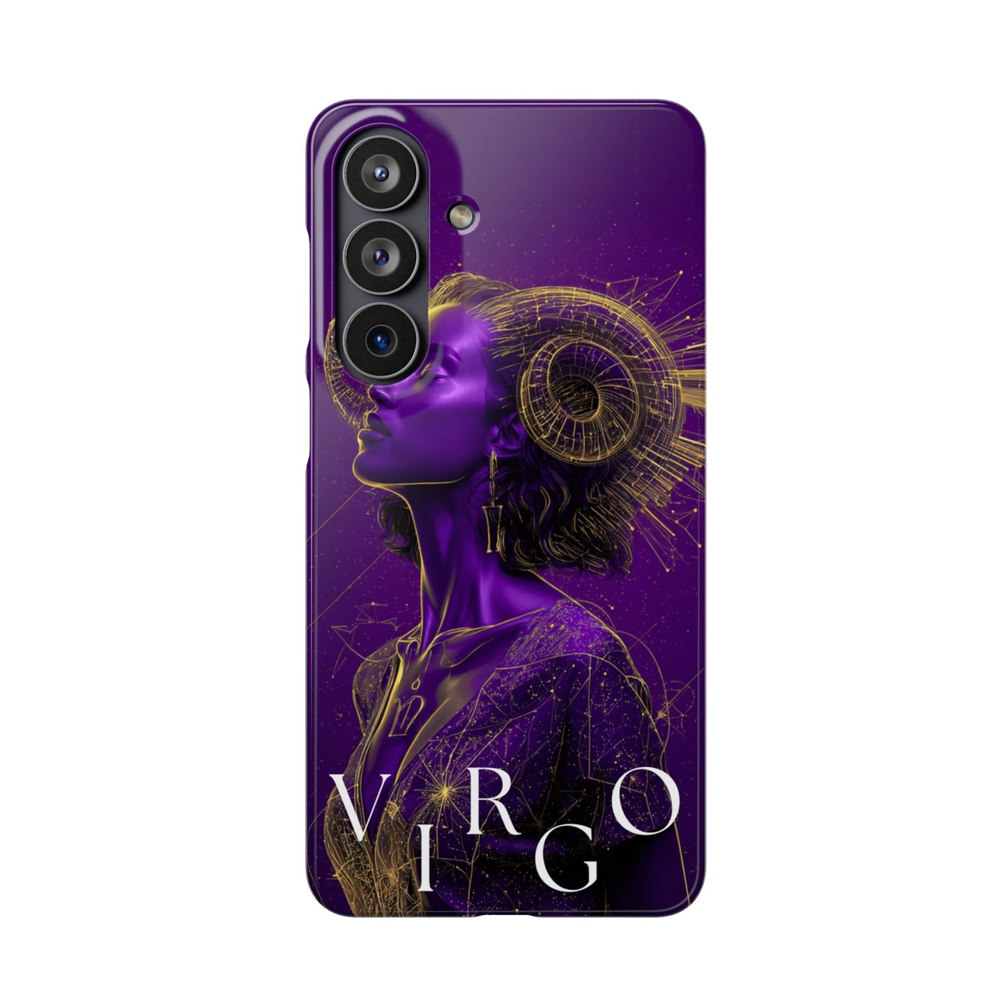 Purple & Gold Celestial Virgo Phone Case – Snap Cover for Samsung & iPhone
