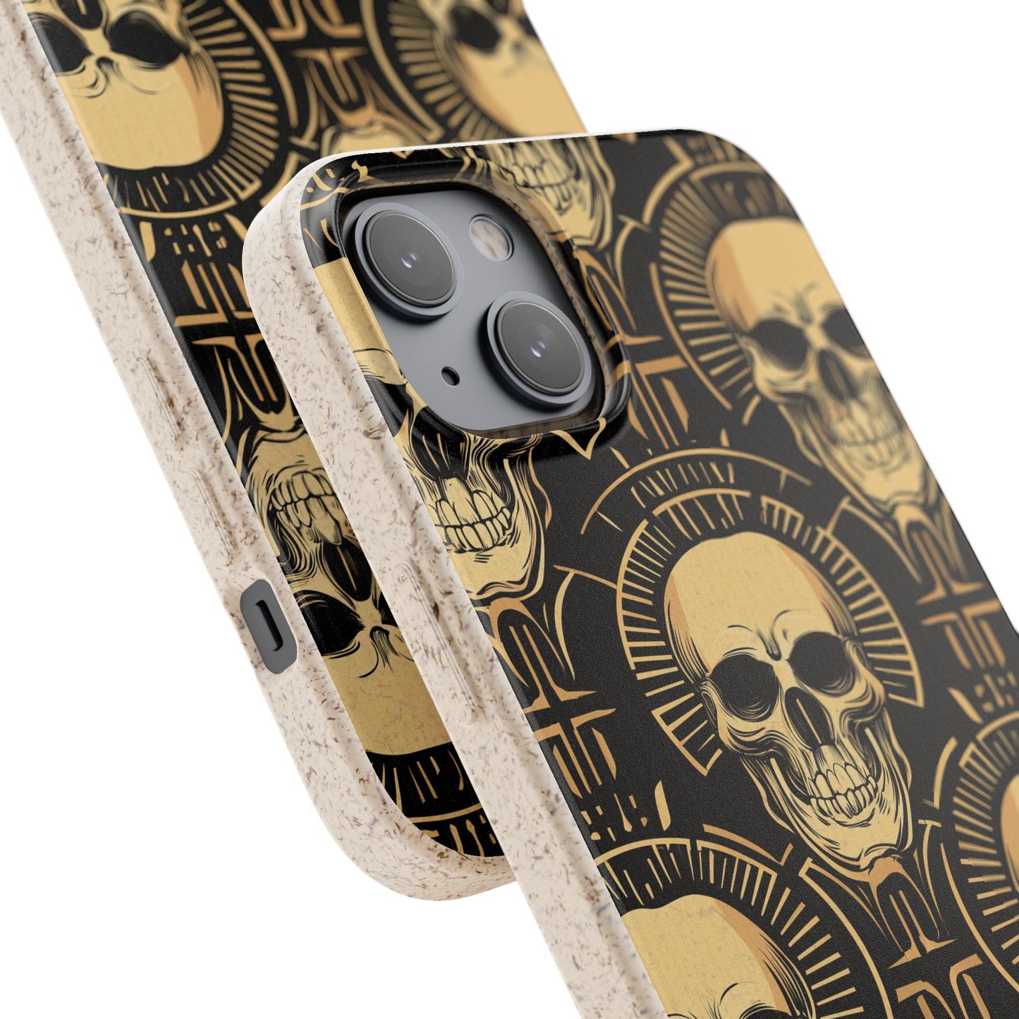 Skull Biodegradable Phone Case, Eco-Friendly iPhone Cover, Sustainable Gift, Cool Skull Design, Skull Art Accessories, Halloween Decor