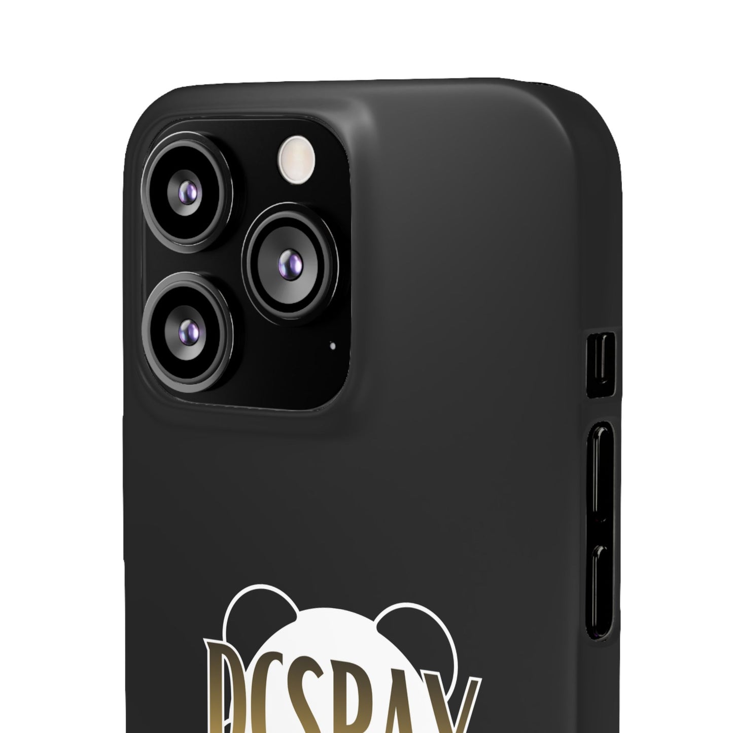 Phone Case — Glossy Black Custom "DCSBAY CUSTOM" Logo Snap Case