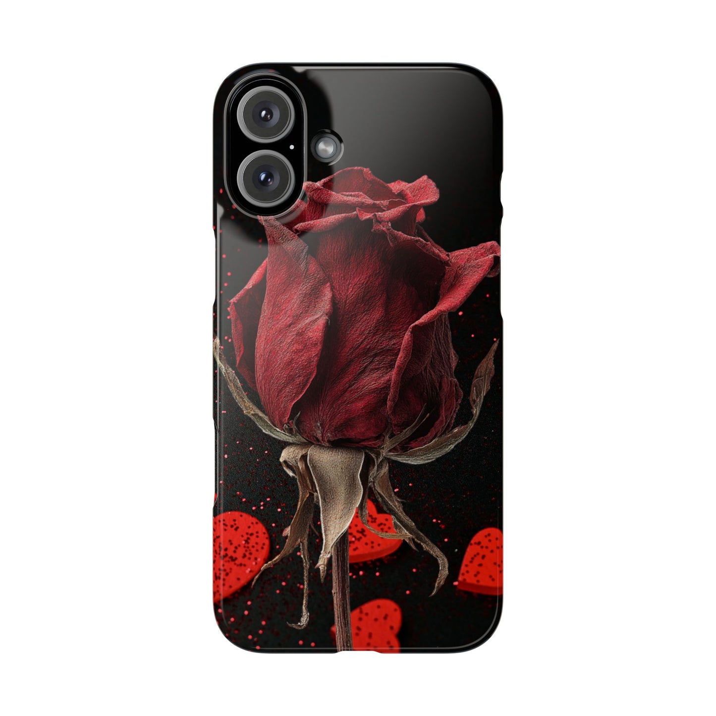 Romantic Rose Snap Case, Floral Phone Cover, Valentines Day Gift, Trendy Mobile Accessory, Heart Design Case, Elegant Phone Protector