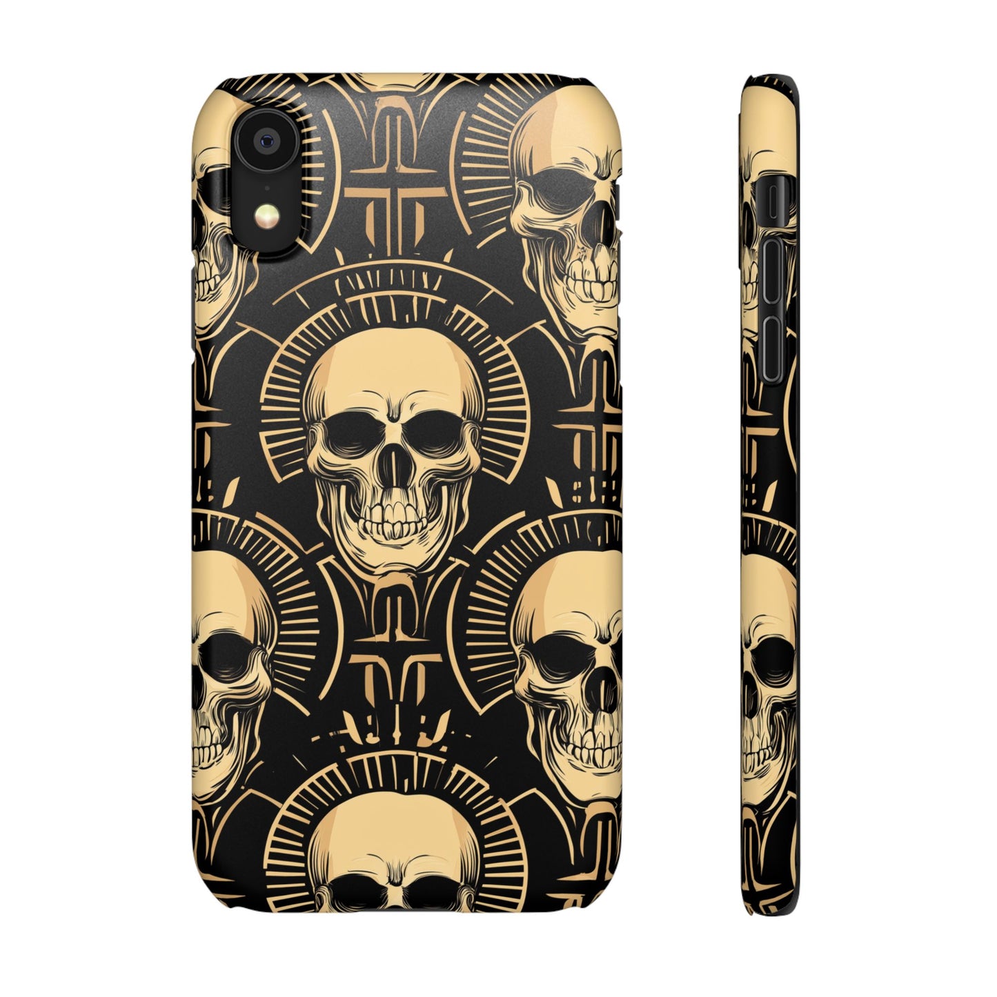 Skull Print Snap Case, Edgy Phone Cover for Goth Lovers, Protective Shell for Halloween, Unique Gift for Him or Her