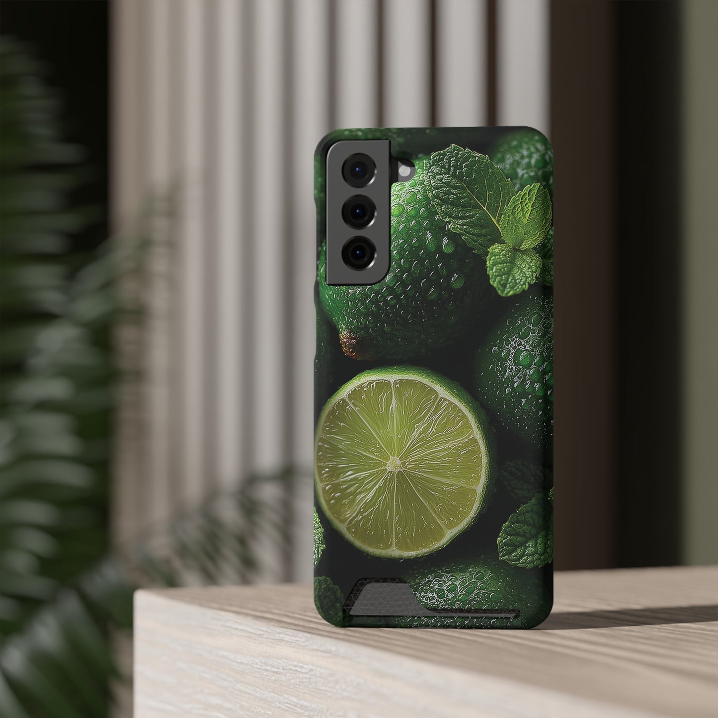 Fresh Lime Phone Case with Card Holder, Citrus Design, Perfect Gift for Summer, Stylish and Functional, Eco-friendly Accessories, [...]