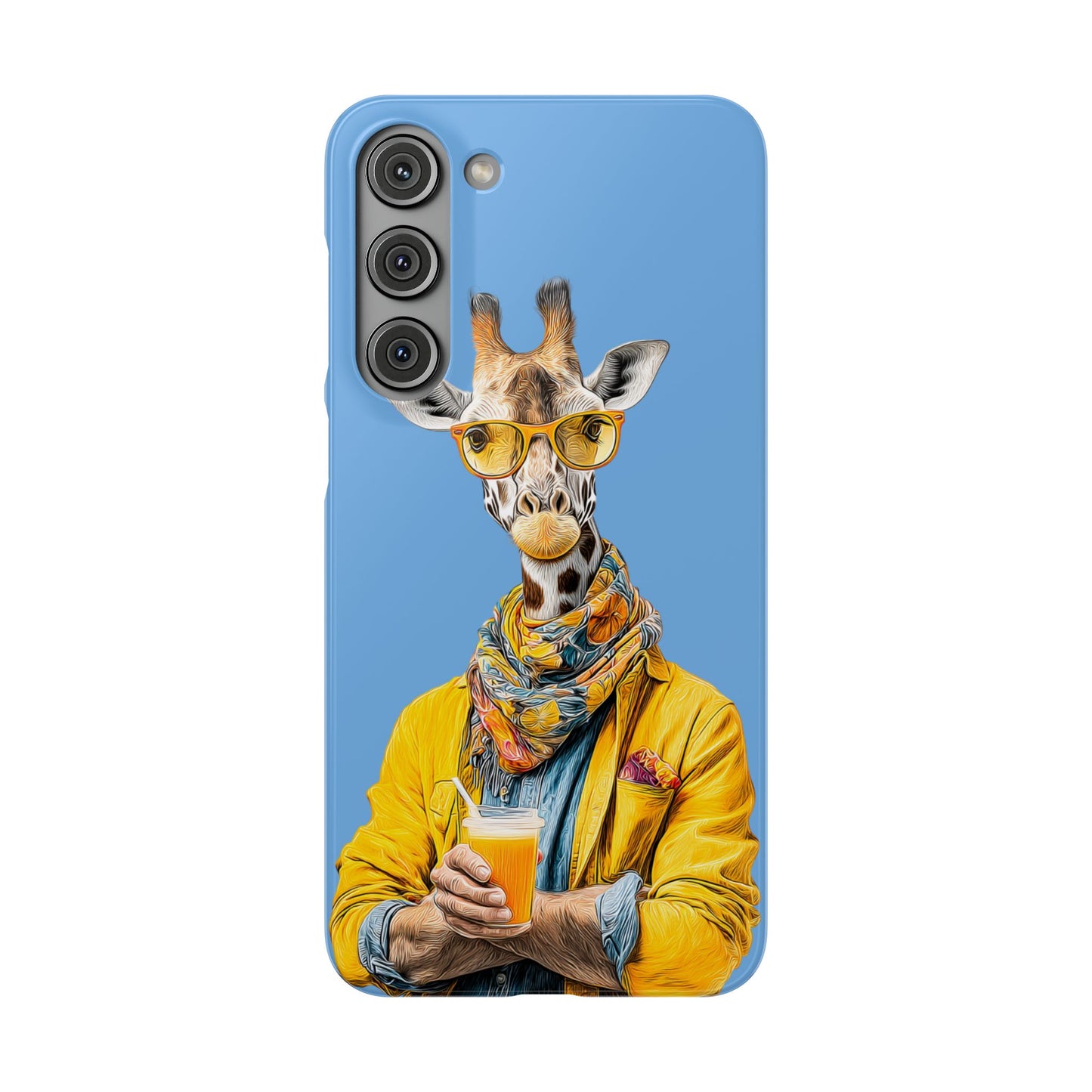 Giraffe Blue Snap Case Phone Cover for Animal Lover Iphone and Samsung models