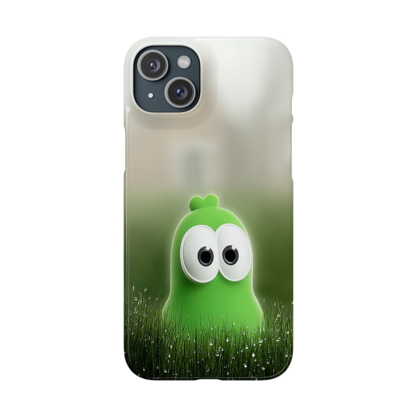 Cute Green Creature Phone Case, Snap Cases, Green Monster Phone Cover, Fun Phone Accessory, Playful Gift for Kids