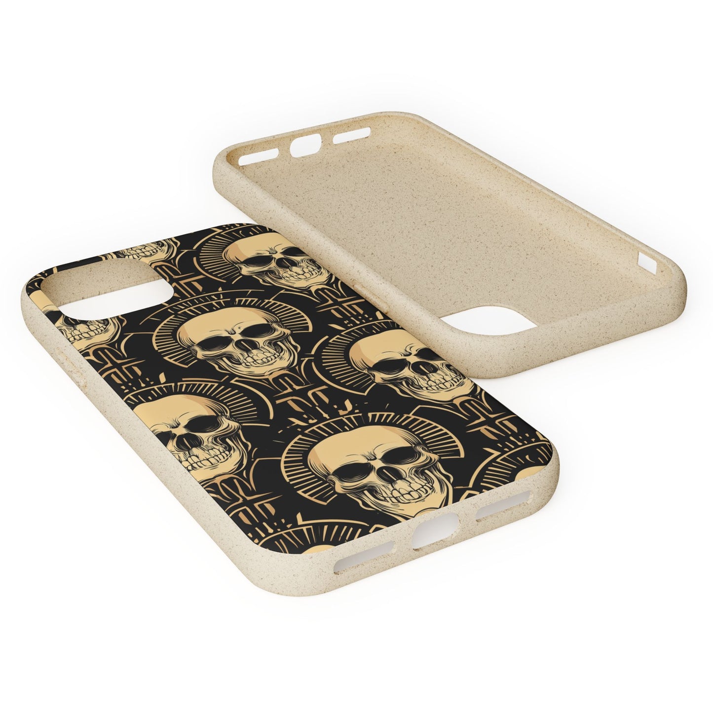 Skull Biodegradable Phone Case, Eco-Friendly iPhone Cover, Sustainable Gift, Cool Skull Design, Skull Art Accessories, Halloween Decor