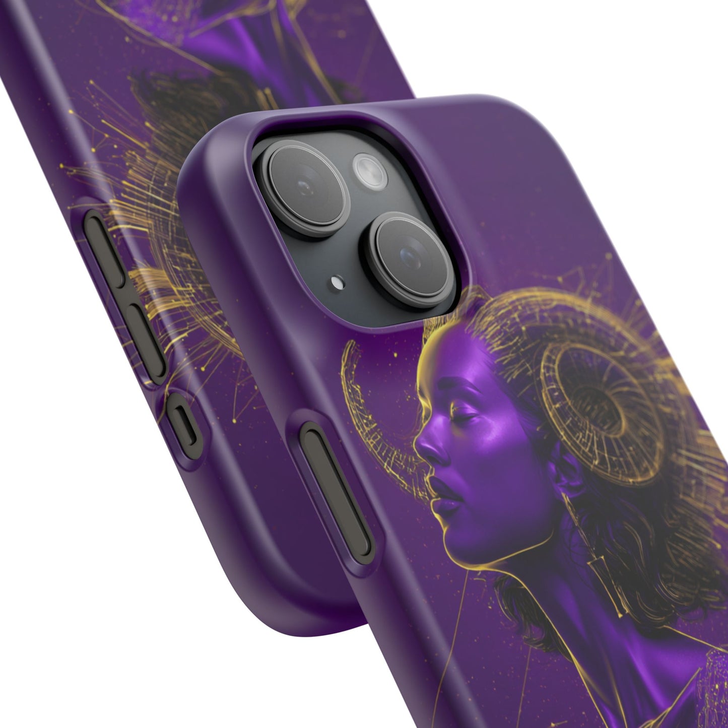 Purple & Gold Celestial Virgo Phone Case – Snap Cover for Samsung & iPhone