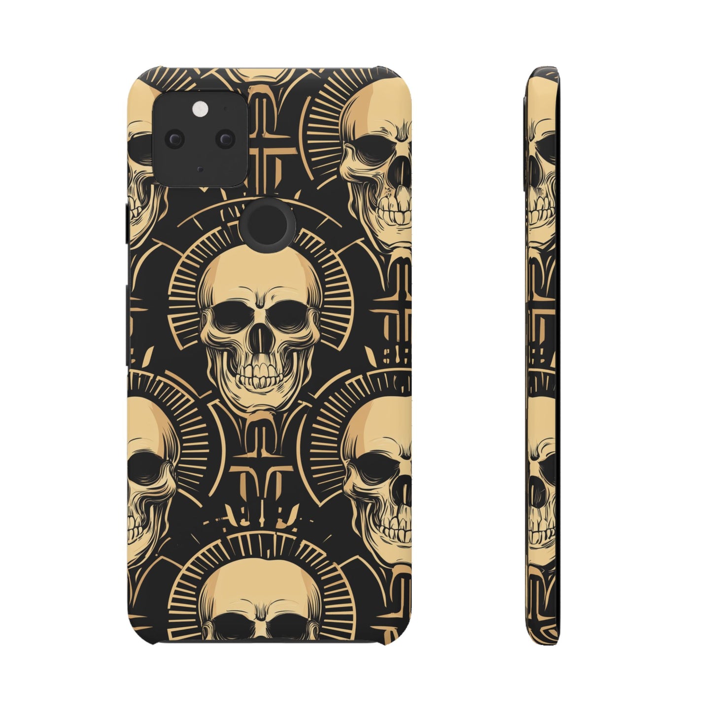 Skull Print Snap Case, Edgy Phone Cover for Goth Lovers, Protective Shell for Halloween, Unique Gift for Him or Her