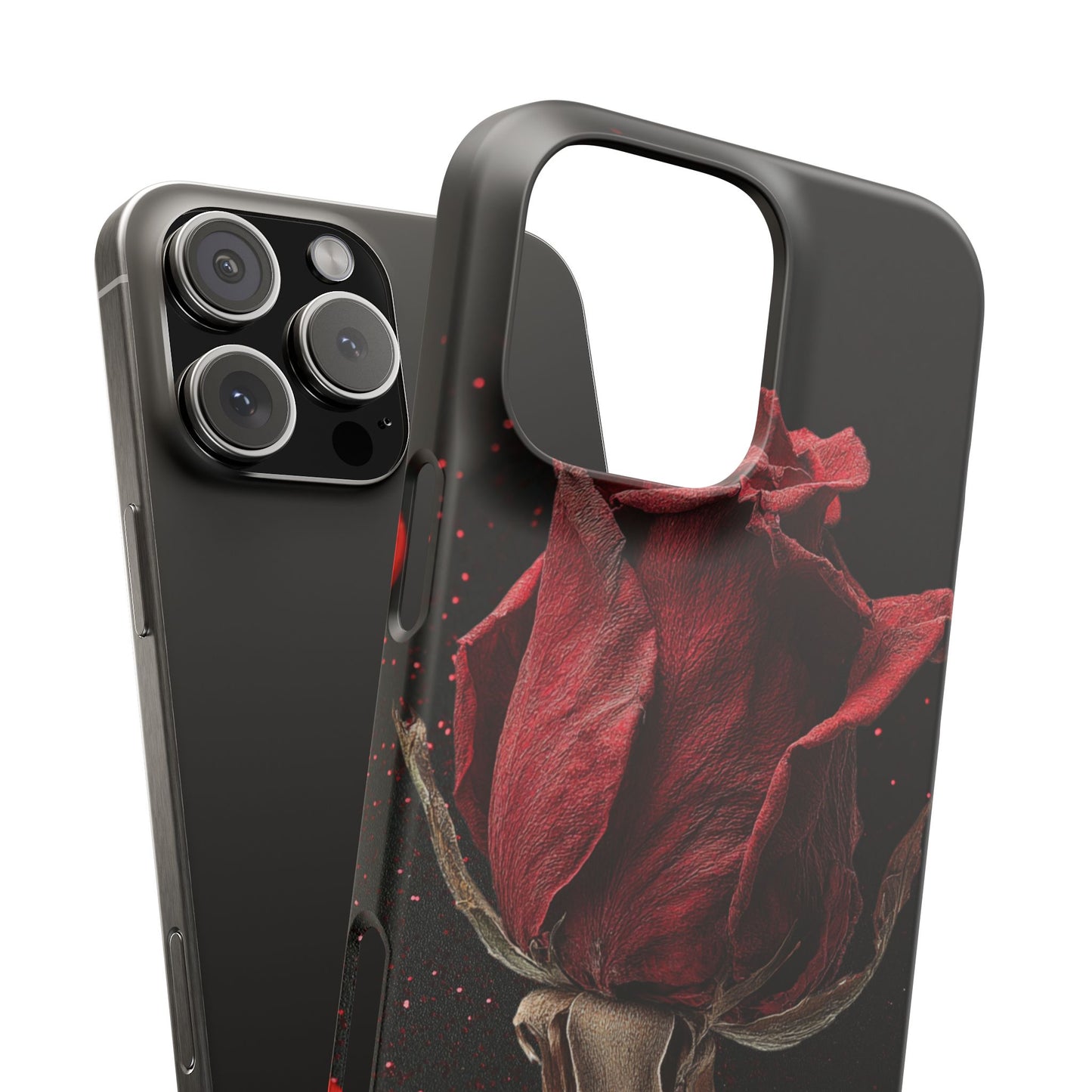 Romantic Rose Snap Case, Floral Phone Cover, Valentines Day Gift, Trendy Mobile Accessory, Heart Design Case, Elegant Phone Protector