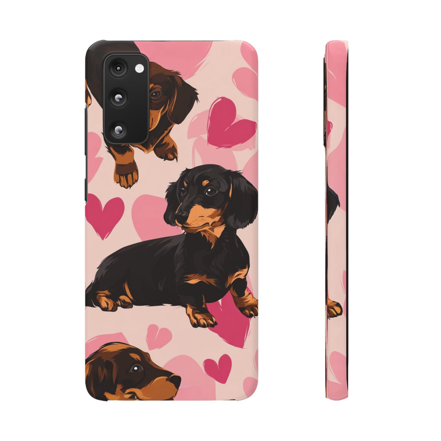 Pink Dachshund Love Phone Case for Iphone and Samsung Customistion and Free Shipping Avvialable