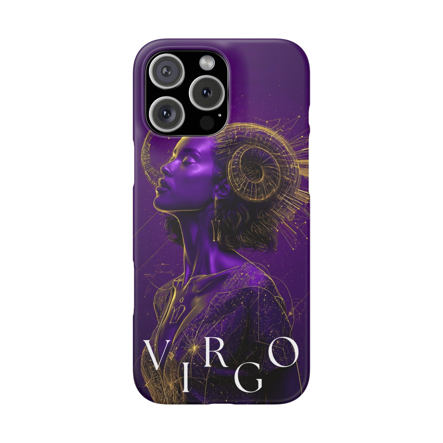Purple & Gold Celestial Virgo Phone Case – Snap Cover for Samsung & iPhone