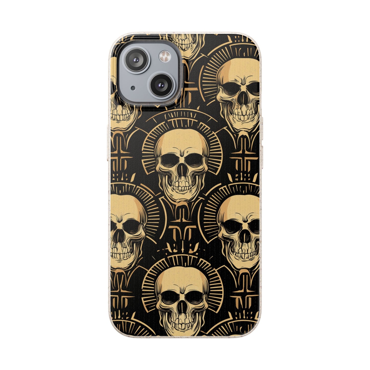 Skull Biodegradable Phone Case, Eco-Friendly iPhone Cover, Sustainable Gift, Cool Skull Design, Skull Art Accessories, Halloween Decor
