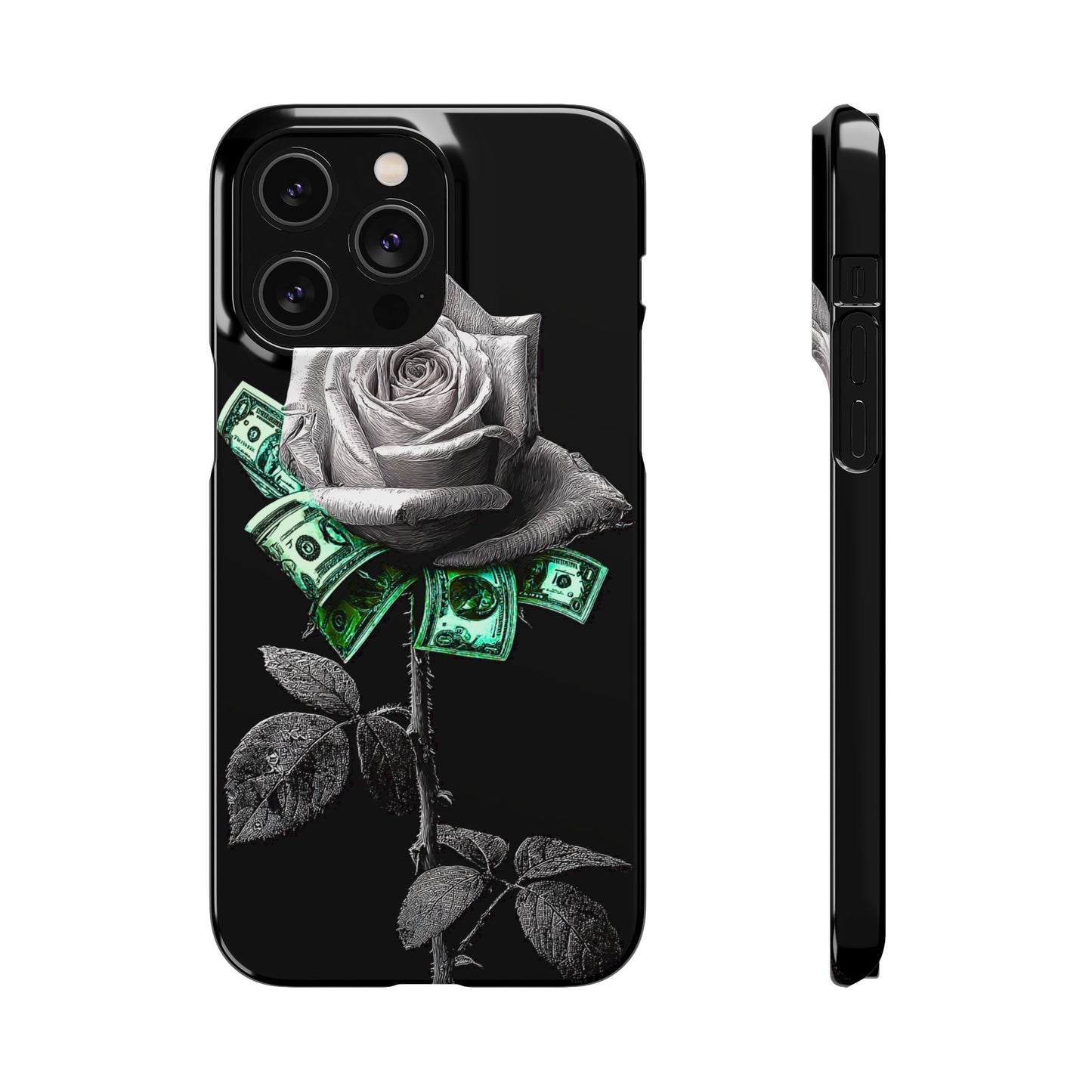 Stylish Rose & Money Snap Case - Floral Phone Protection, Trendy Gift for Him/Her, Birthday Present, Accessories for Teens
