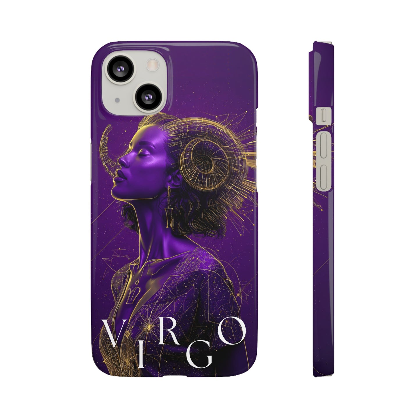 Purple & Gold Celestial Virgo Phone Case – Snap Cover for Samsung & iPhone