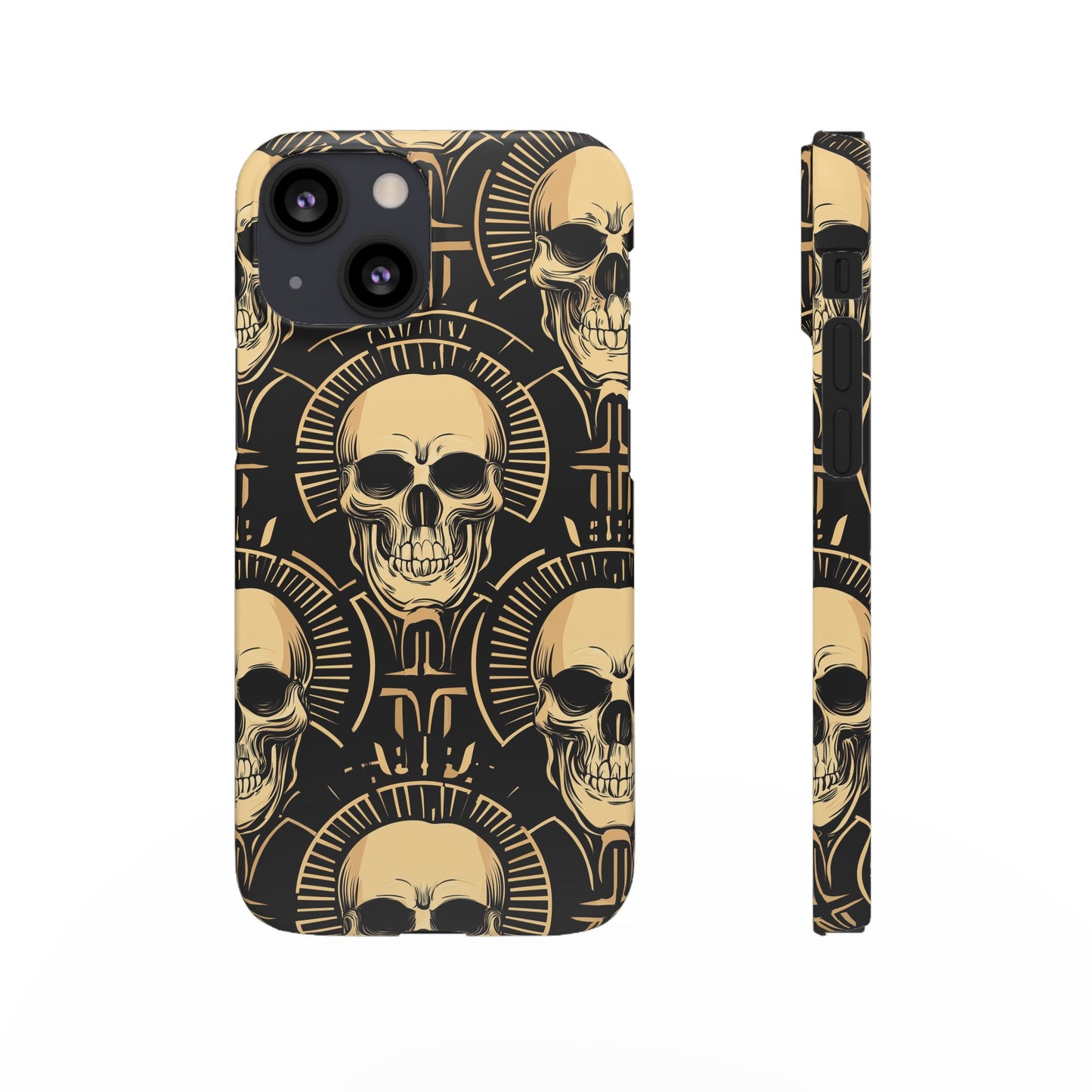 Skull Print Snap Case, Edgy Phone Cover for Goth Lovers, Protective Shell for Halloween, Unique Gift for Him or Her