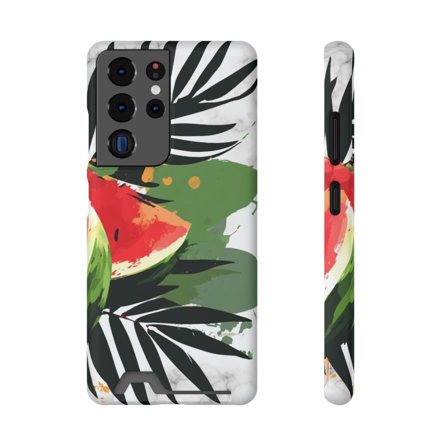 Tropical Phone Case with Card Holder, Floral Smartphone Cover, Summery Accessory, Gift for Beach Lovers, Vacation Essentials