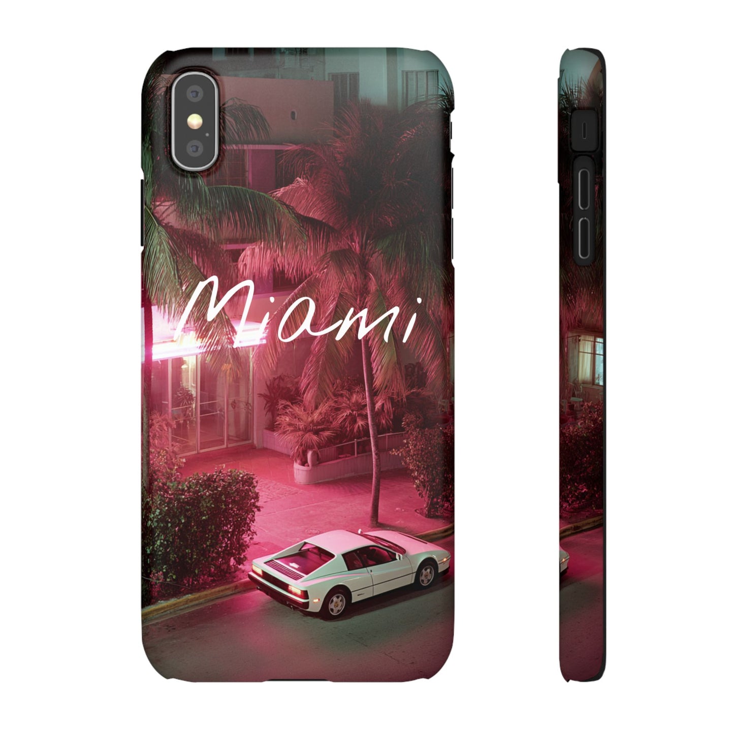 Miami Vibes Snap Case, Tropical Phone Cover, Summer Accessory, Gift for Travel Lovers, Neon Aesthetic, Beach-themed Tech