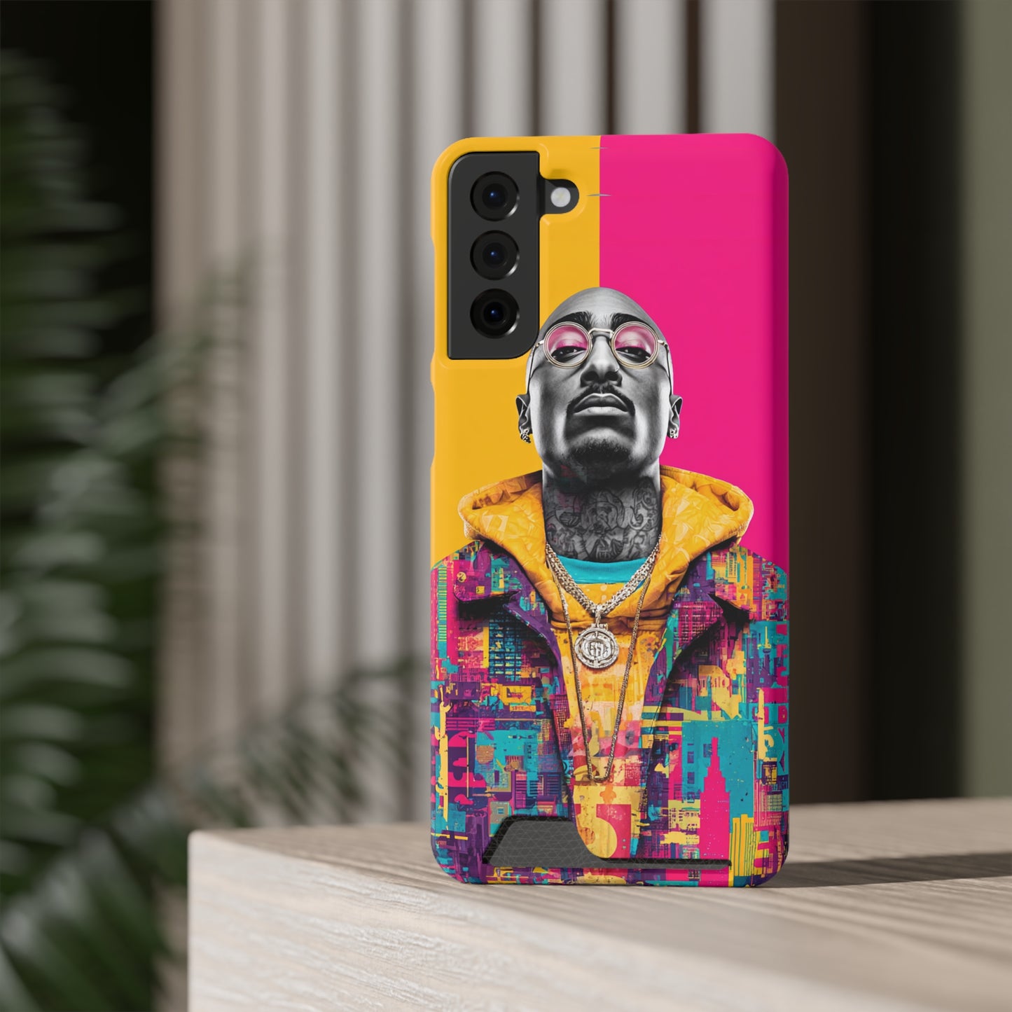 Vibrant Phone Case With Card Holder - Retro Style, Hip Hop Lover's Accessory, Colorful Gift, Music Enthusiast Essential, Unique Phone [...]