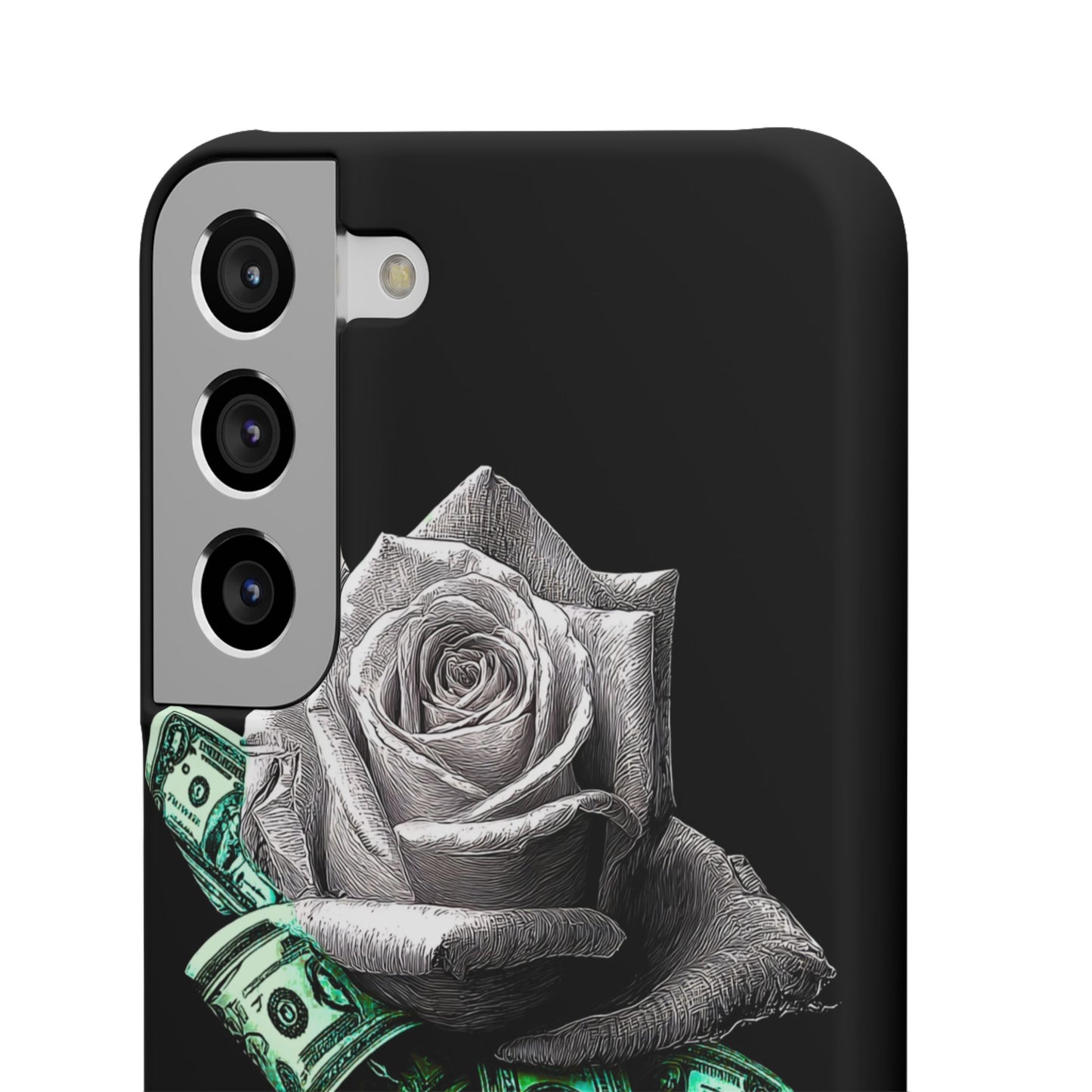 Stylish Rose & Money Snap Case - Floral Phone Protection, Trendy Gift for Him/Her, Birthday Present, Accessories for Teens