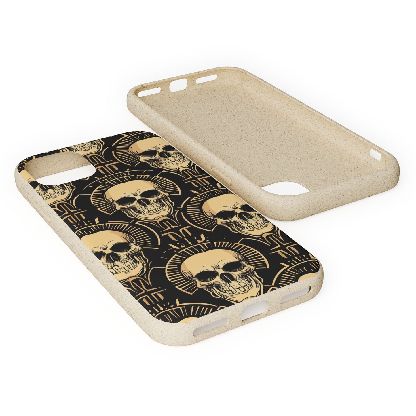 Skull Biodegradable Phone Case, Eco-Friendly iPhone Cover, Sustainable Gift, Cool Skull Design, Skull Art Accessories, Halloween Decor
