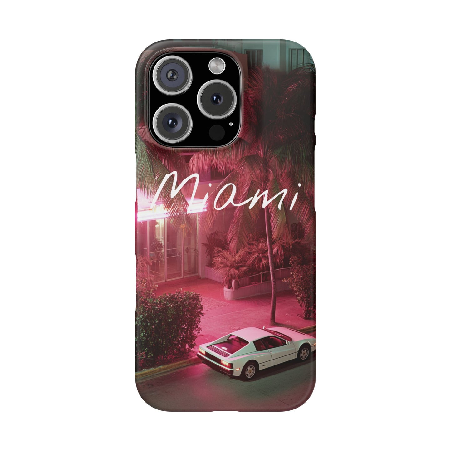 Miami Vibes Snap Case, Tropical Phone Cover, Summer Accessory, Gift for Travel Lovers, Neon Aesthetic, Beach-themed Tech