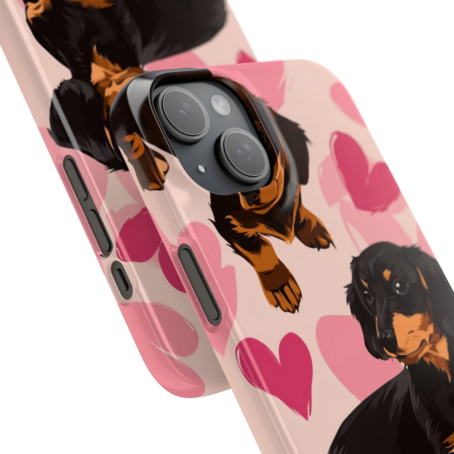 Pink Dachshund Love Phone Case for Iphone and Samsung Customistion and Free Shipping Avvialable
