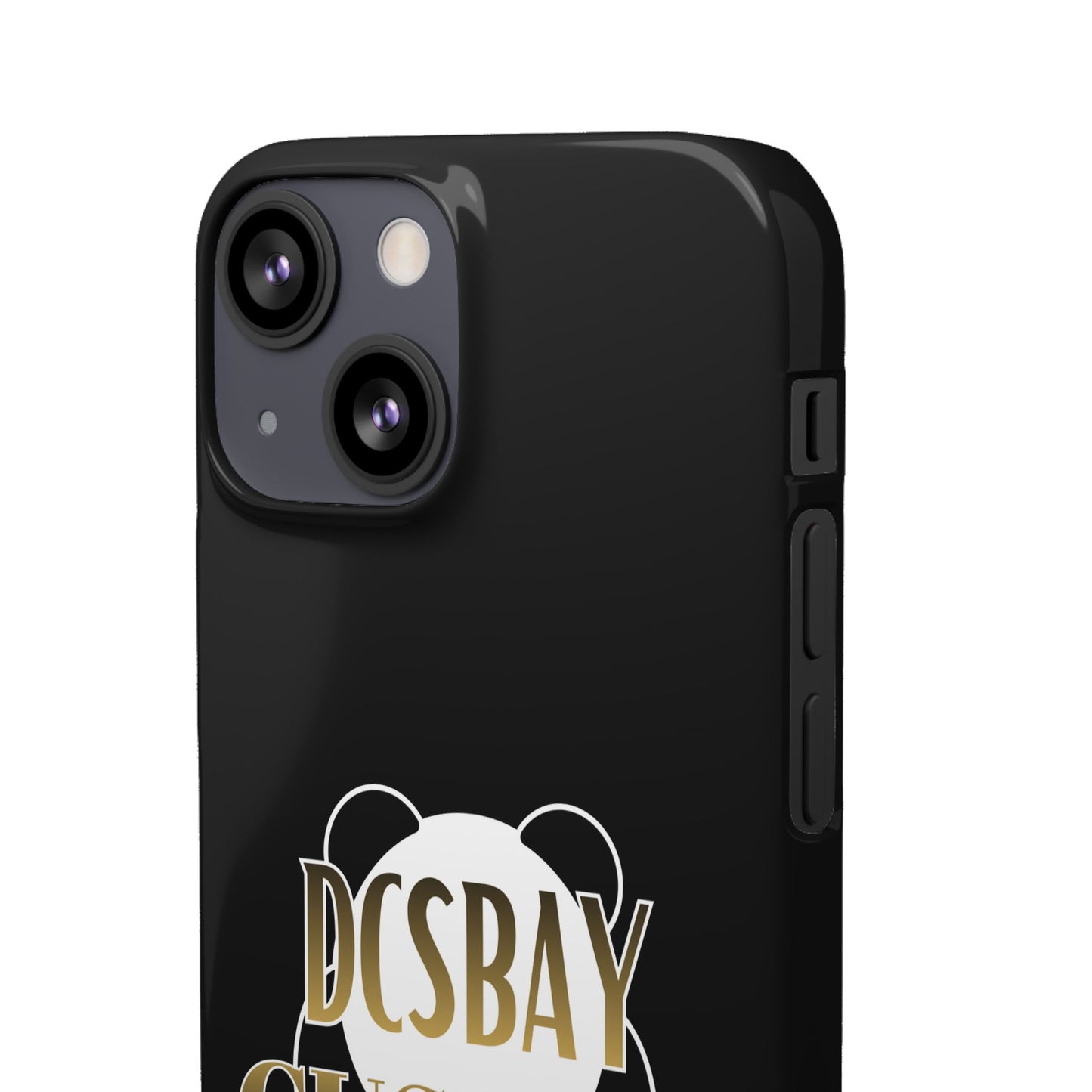 Phone Case — Glossy Black Custom "DCSBAY CUSTOM" Logo Snap Case